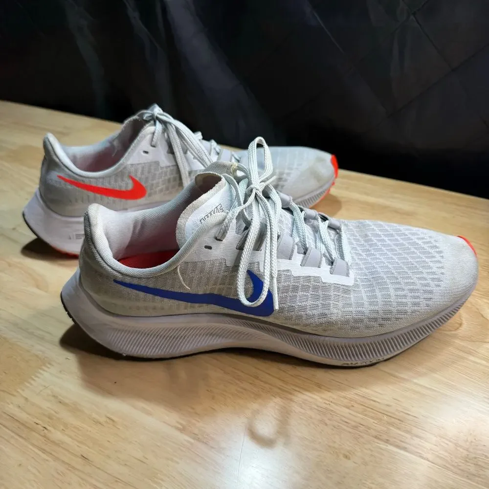 Nike Air Zoom Pegasus 37 - BQ9646 006 - Pure Platinum / Racer Blue - Size 9.5